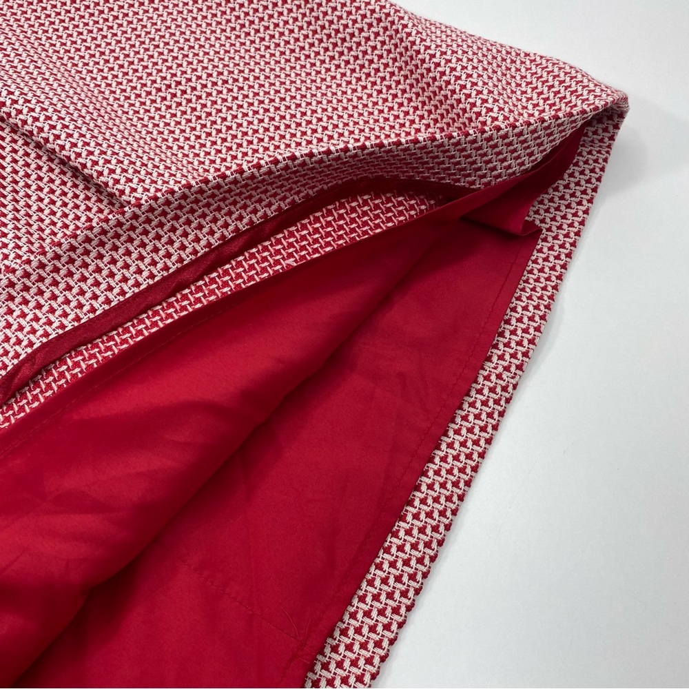 Boden Red White Jacquard Woven Houndstooth Sleeveless Tank Sheath A-Line Dress 8 - Picture 10 of 15